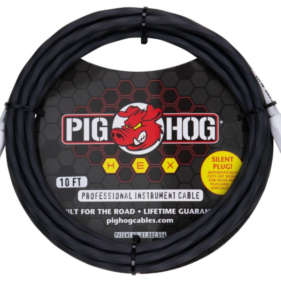 pig-hog-phsh10gr-cable-hex-series-silent-plug-para-instrumento-guitarra-bajo-3-metros-5726